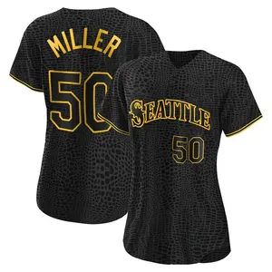 Bryce Miller Seattle Mariners Women's Replica Snake Skin City Jersey - Black