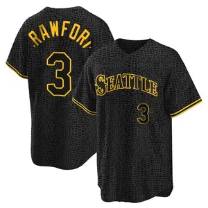 J.P. Crawford Seattle Mariners Replica Snake Skin City Jersey - Black