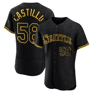Luis Castillo Seattle Mariners Authentic Snake Skin City Jersey - Black