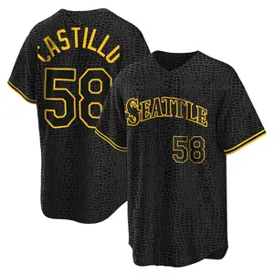 Luis Castillo Seattle Mariners Replica Snake Skin City Jersey - Black
