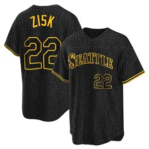 Richie Zisk Seattle Mariners Replica Snake Skin City Jersey - Black