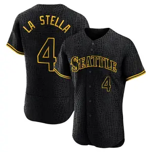 Tommy La Stella Seattle Mariners Authentic Snake Skin City Jersey - Black
